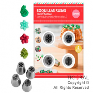 BOQUILLA RUSA SET NAVIDAD 4 x 1